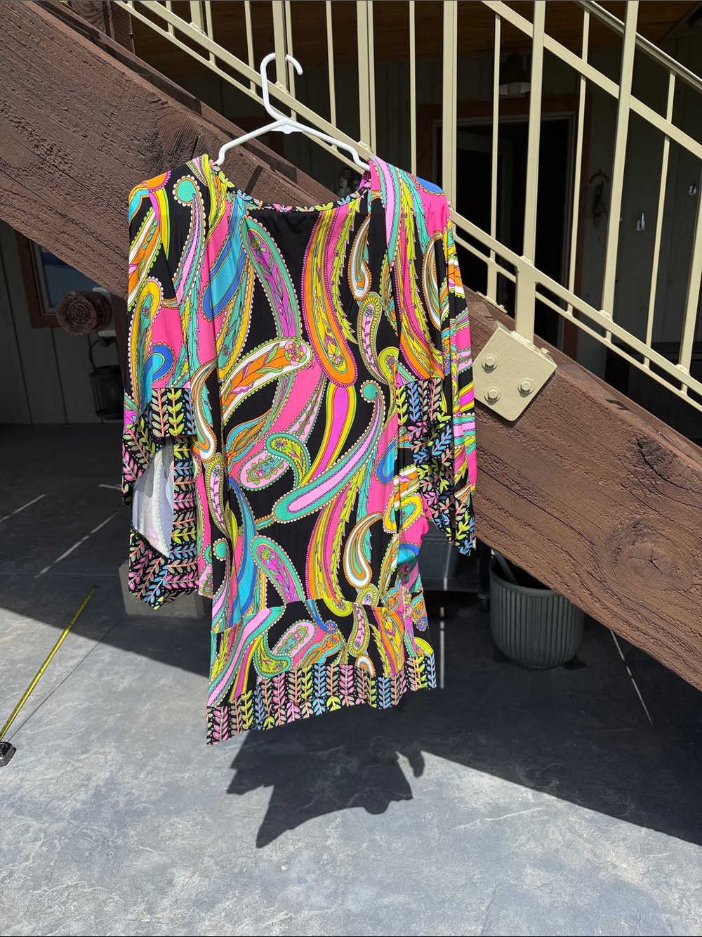 Trina Turk size MED coverup. Vibrant Multicolor Paisley Tunic Top